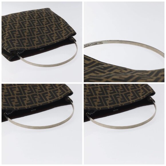 FENDI Zucca Canvas Hand Bag Black Brown Auth 129930 - Picture 16 of 16